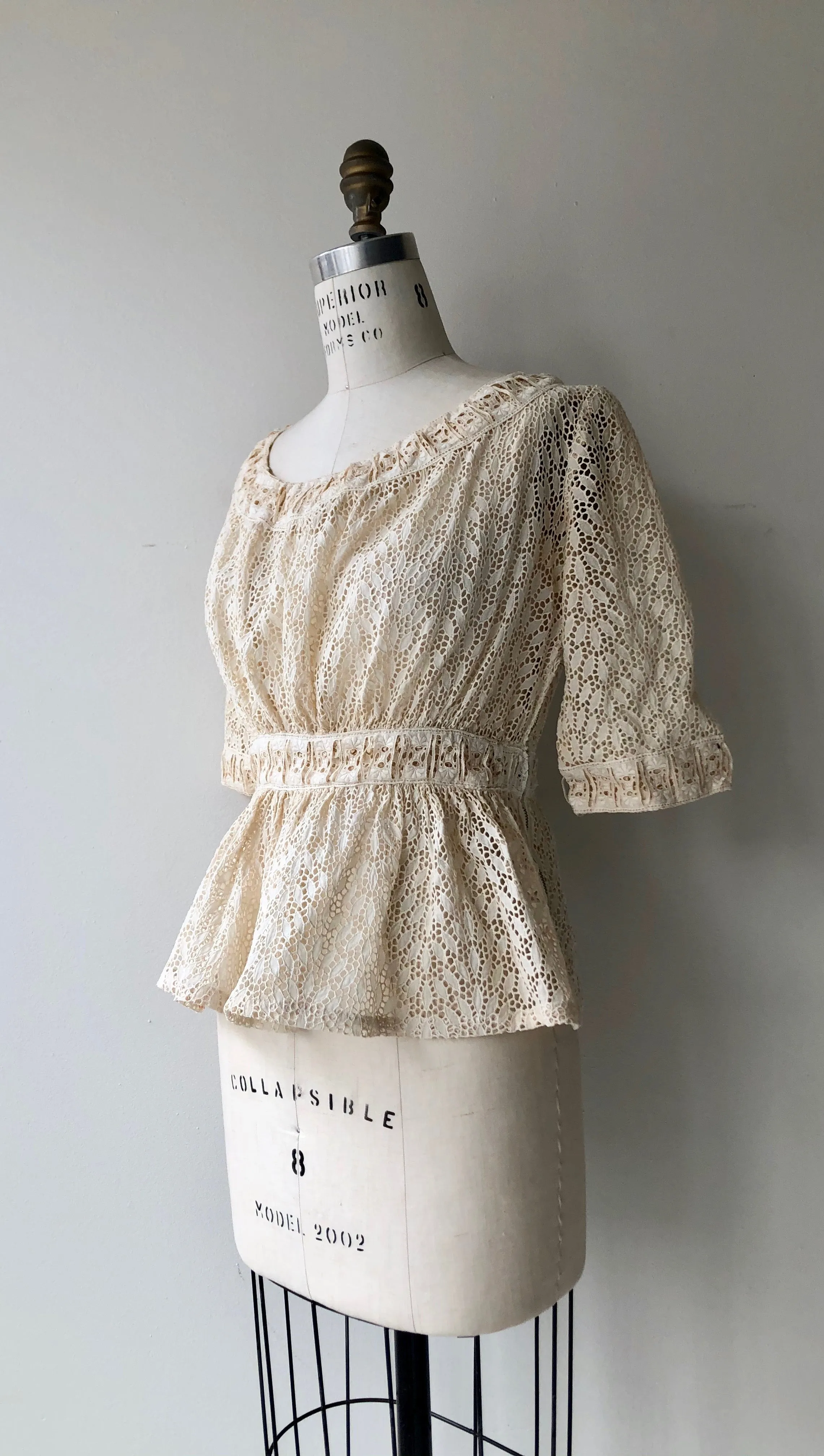 1930s Lace Peplum Blouse