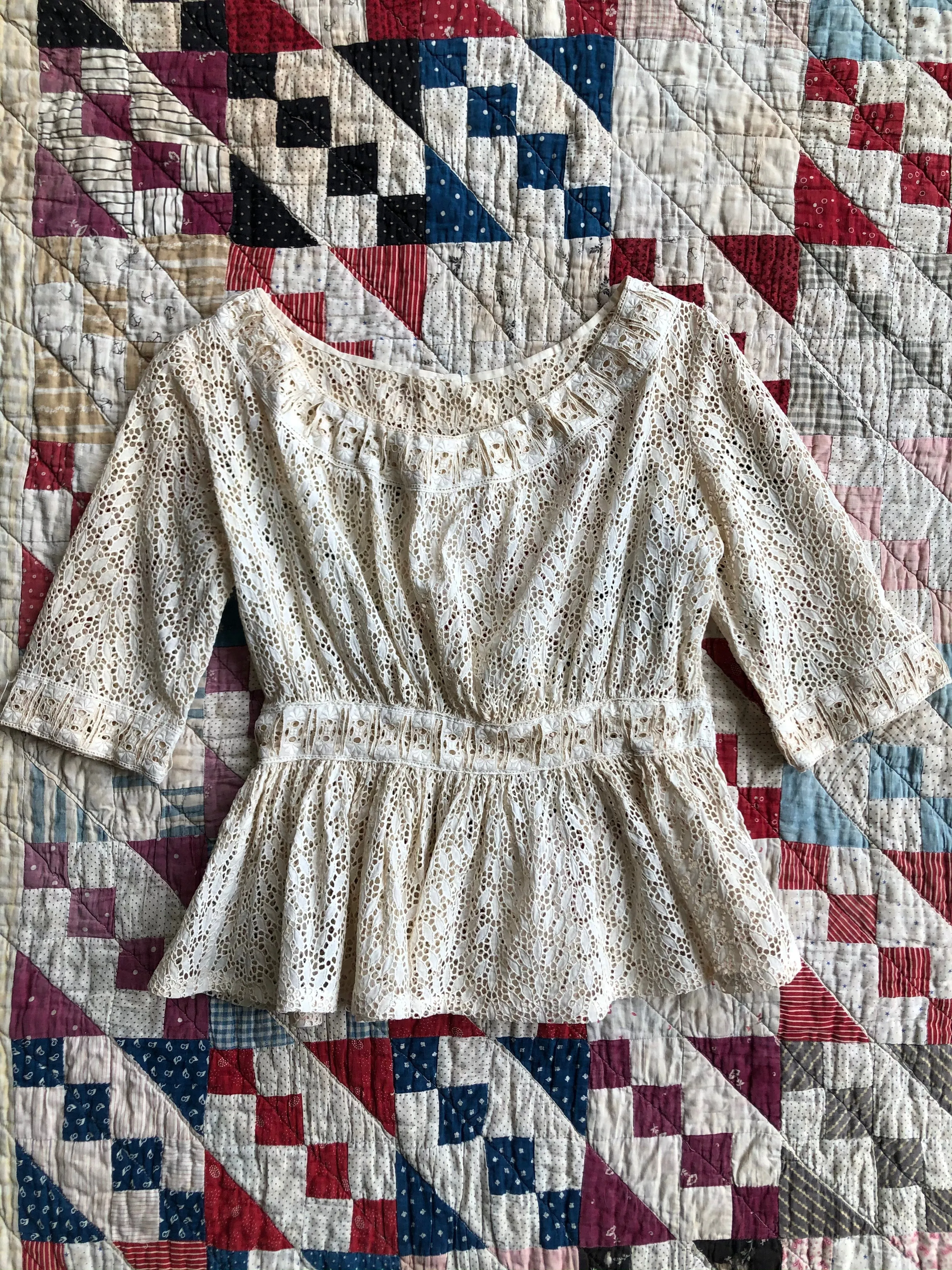 1930s Lace Peplum Blouse