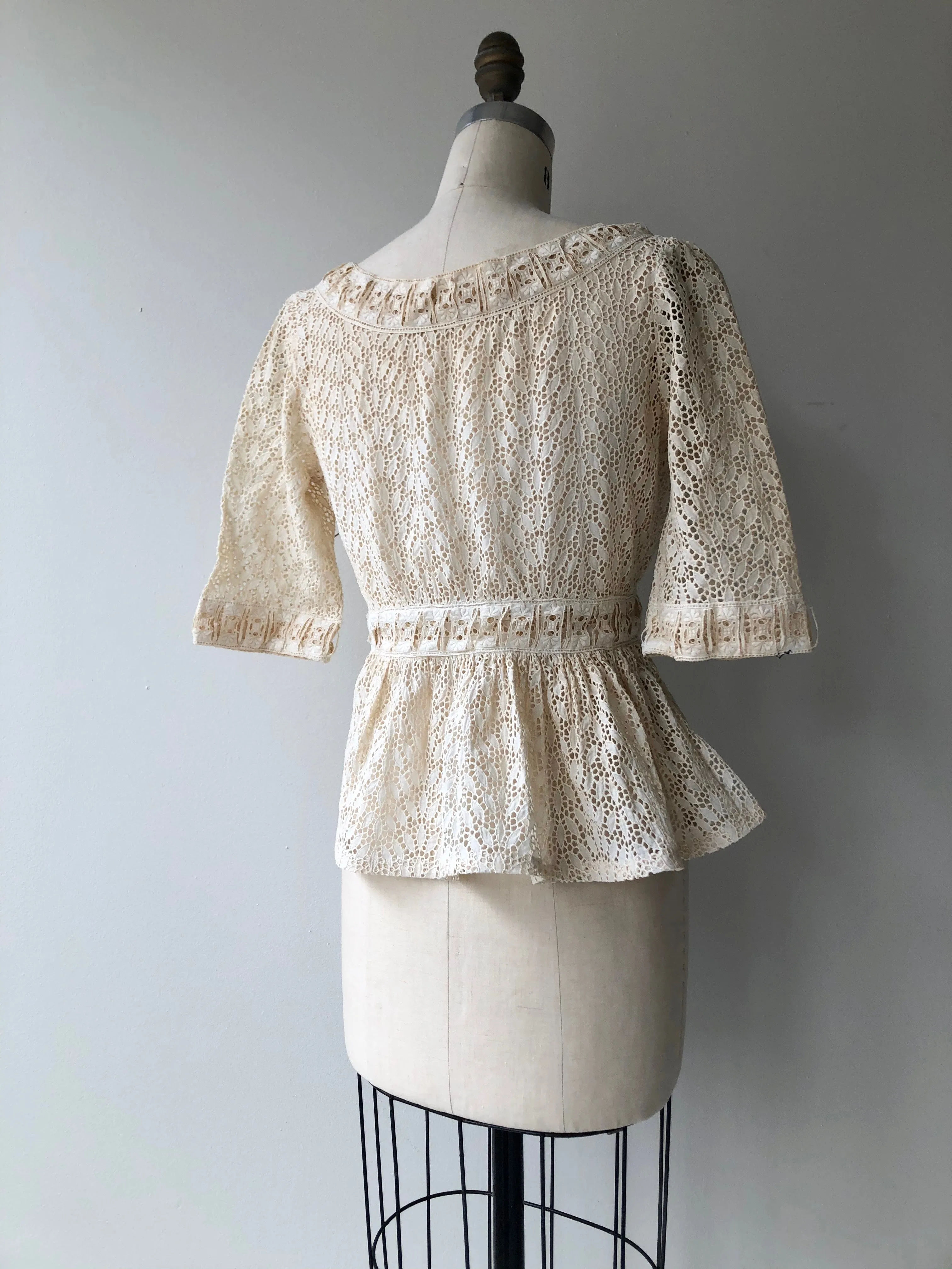 1930s Lace Peplum Blouse