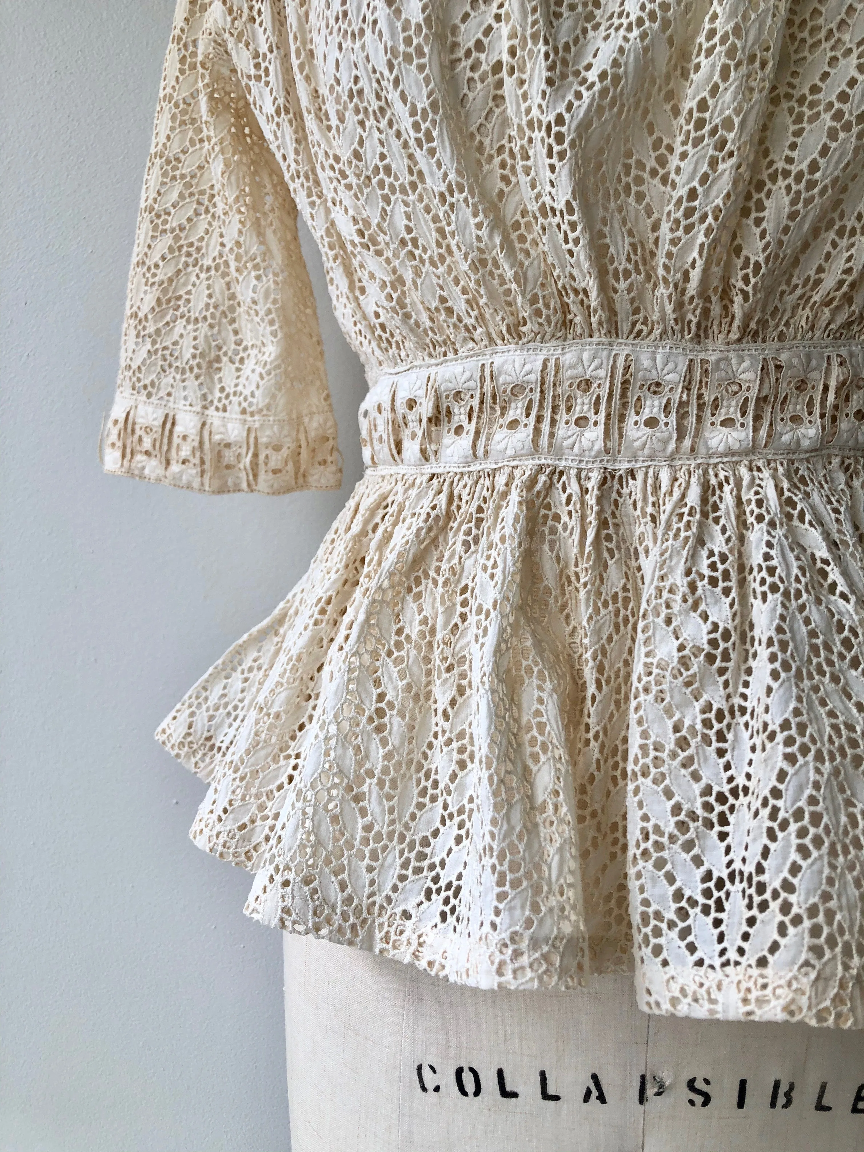 1930s Lace Peplum Blouse