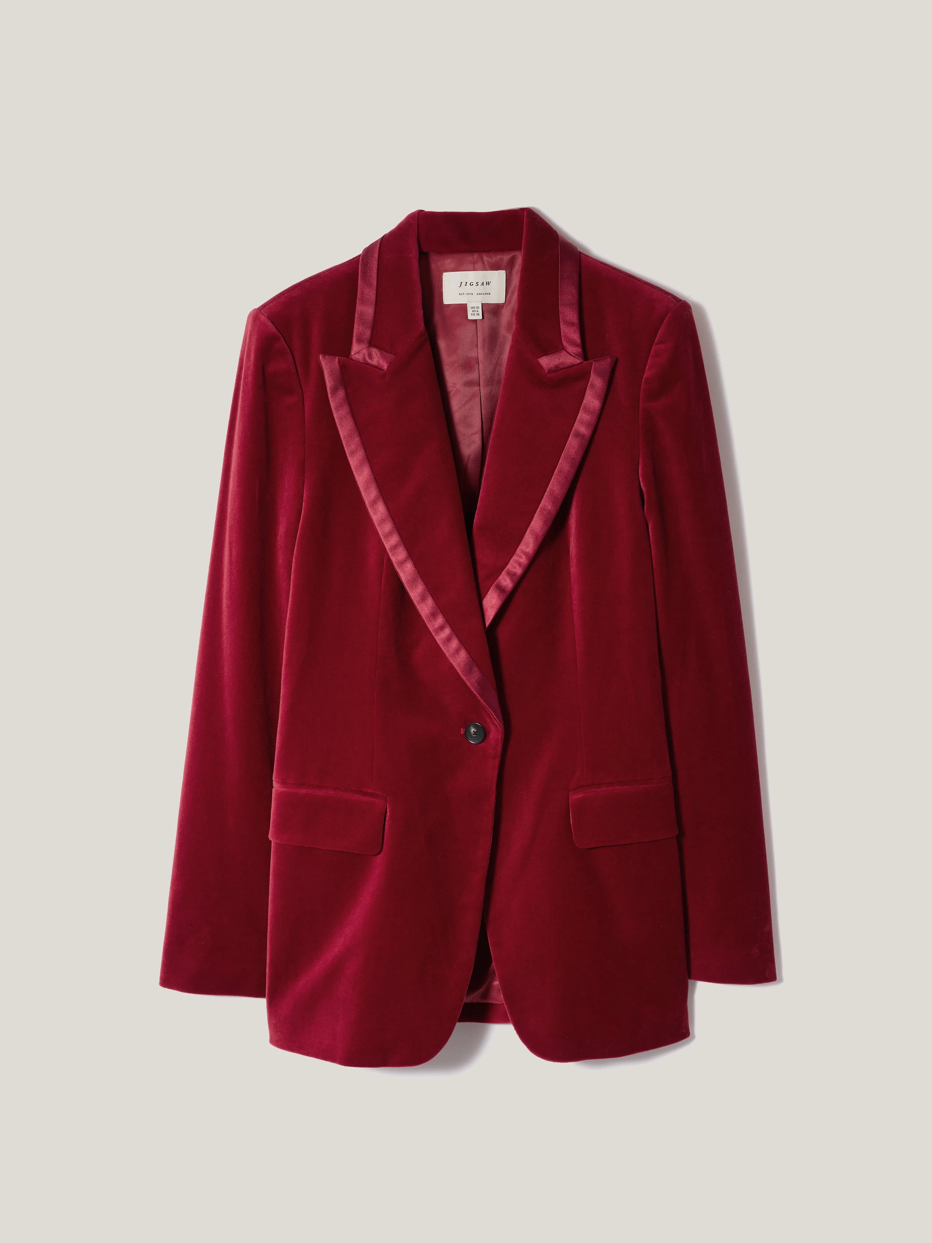 Ashby Velvet Blazer | Red