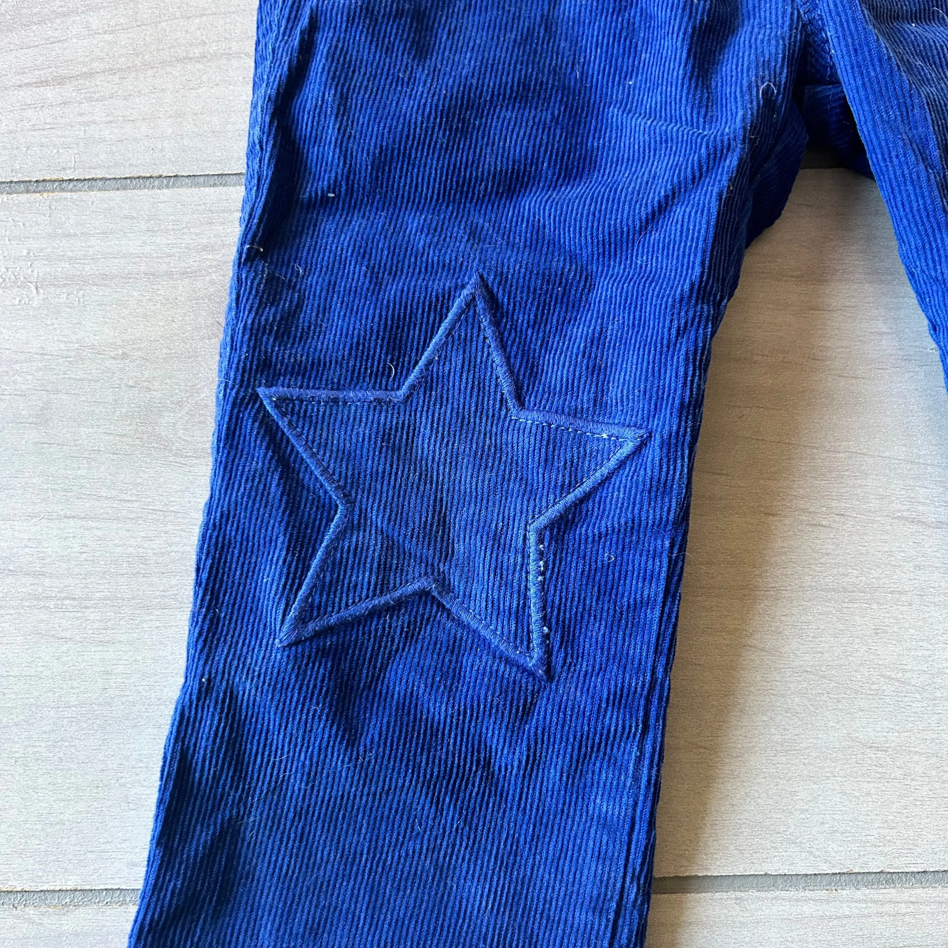 Baby Boden Blue Star Knee Corduroy Drawstring Pant