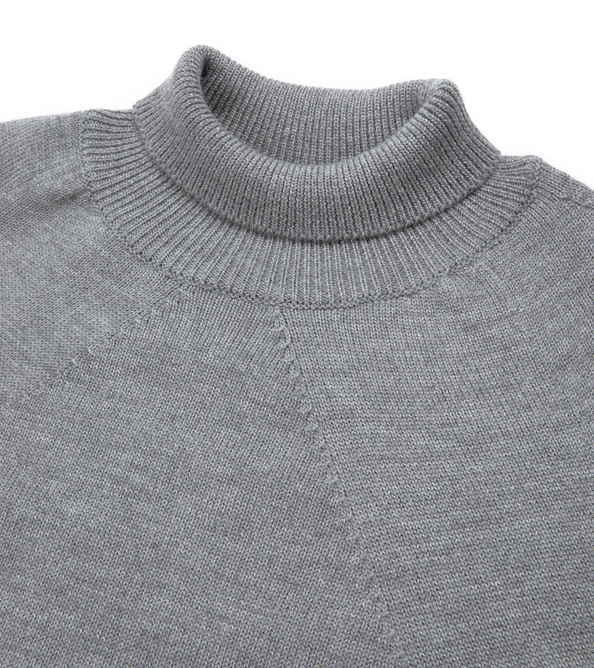 Batoner Light Wool Signature Turtle Neck Sweater: Grey