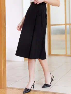 Black Mulberry Silk Wrap Skirt