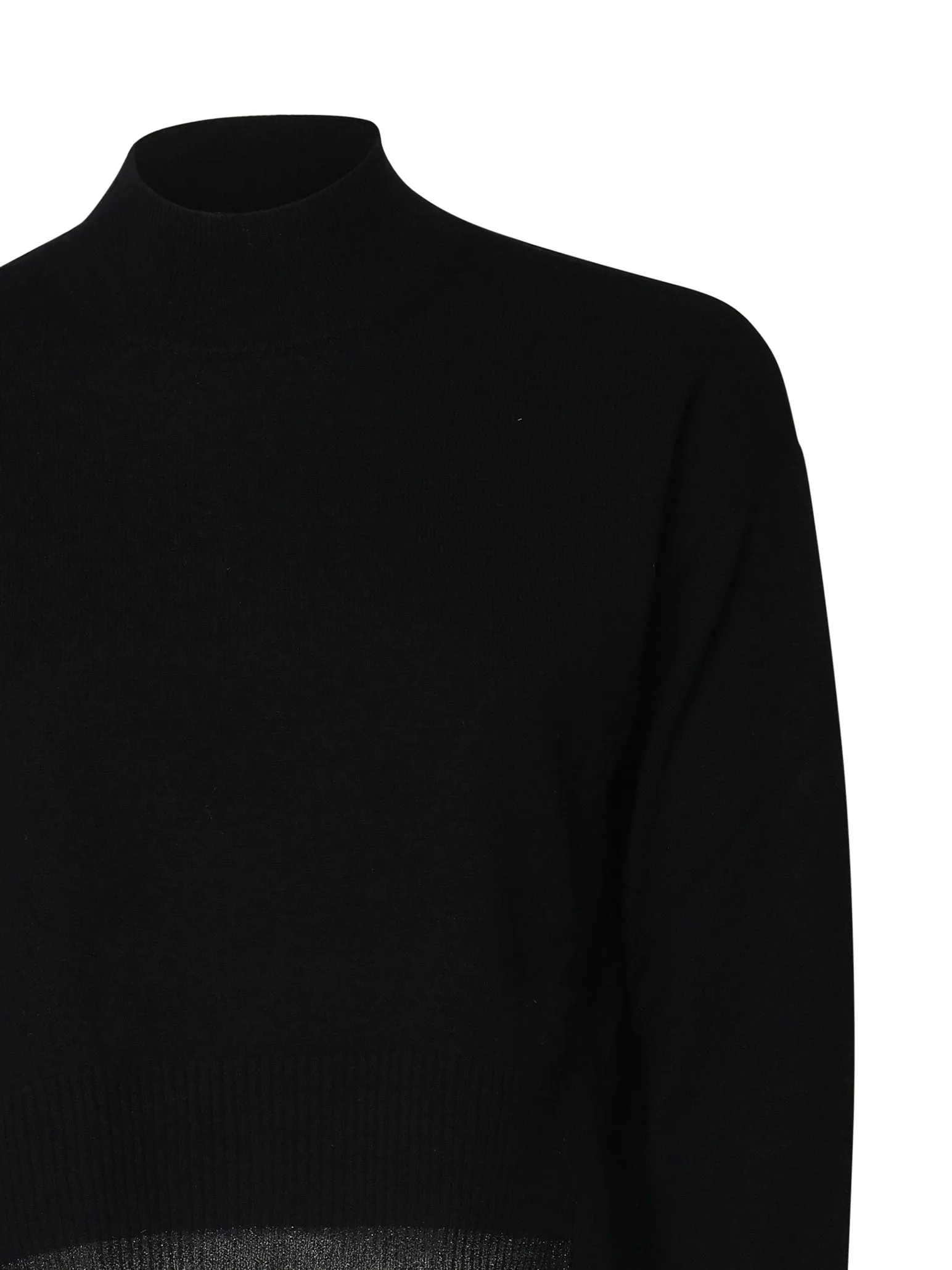 Black Wool Half Turtleneck Sweater