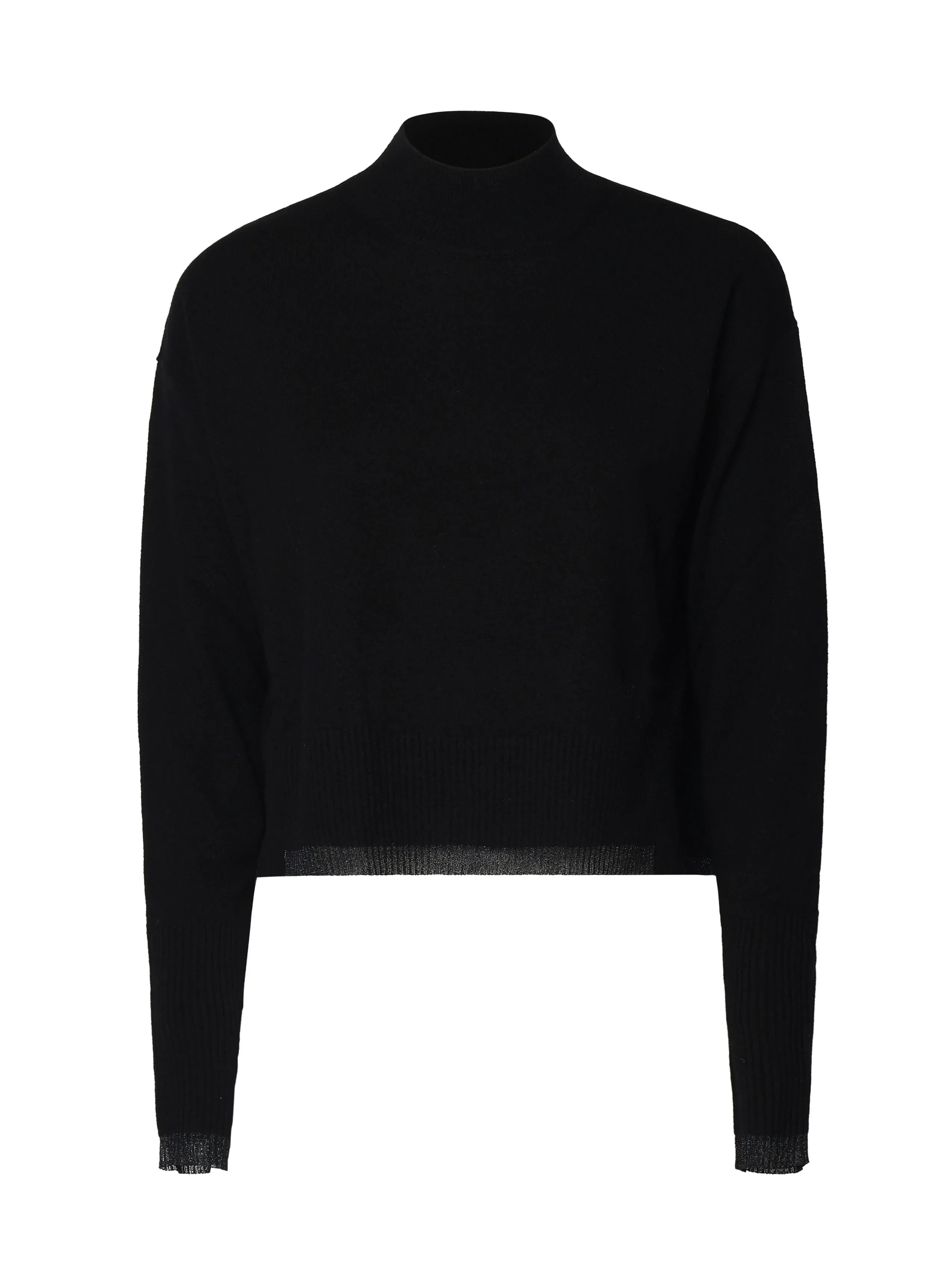 Black Wool Half Turtleneck Sweater