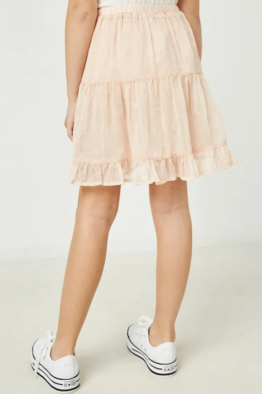 Blush Girls Embroidered Chiffon Skirt