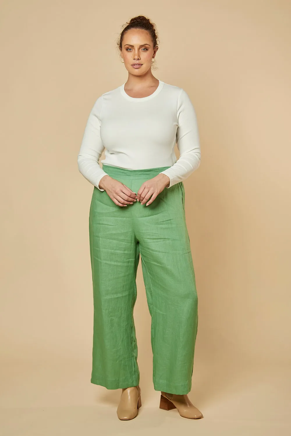 Camille Wide Leg Pant in Jadesheen