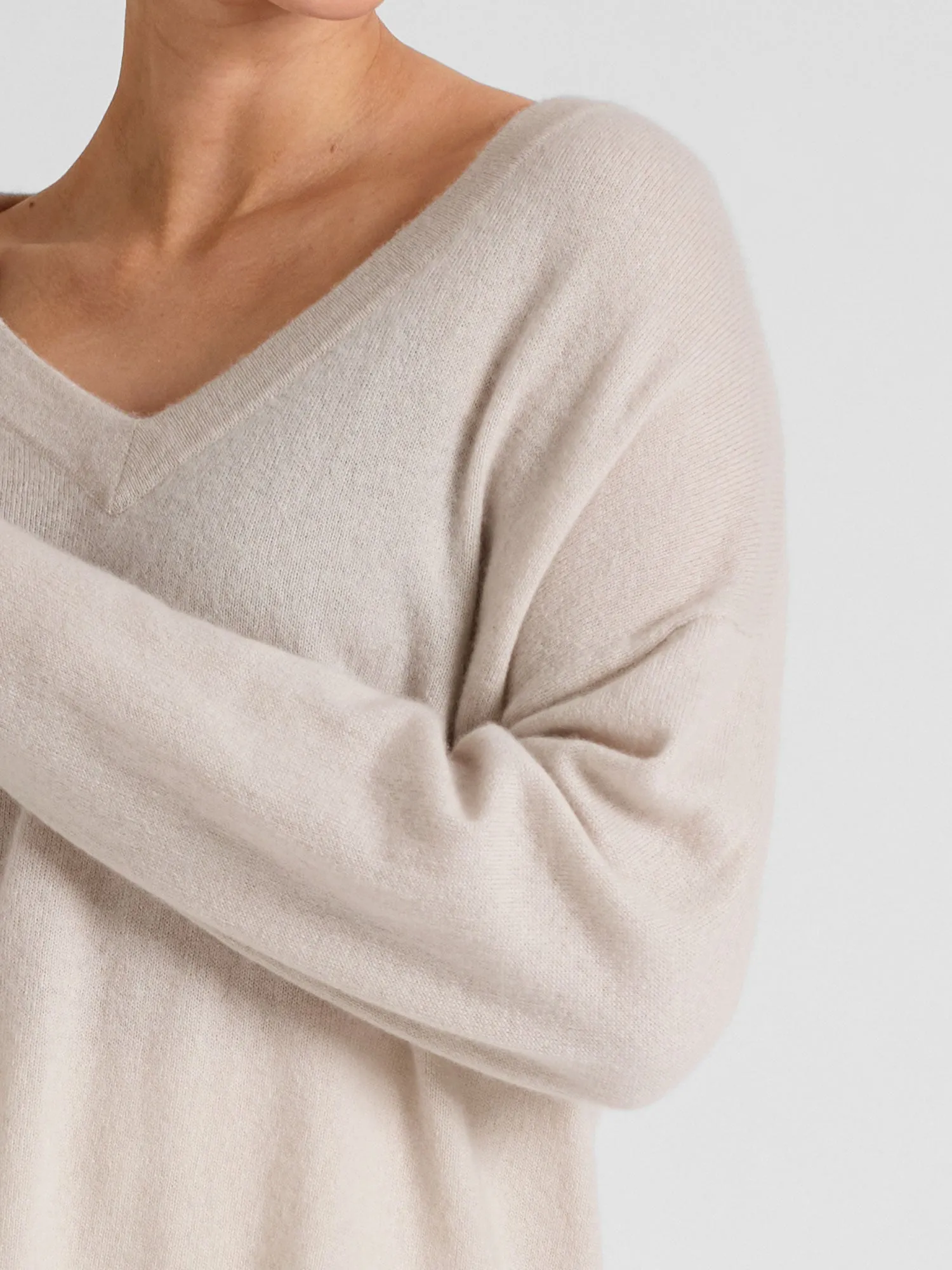 Cashmere sweater "Alva" - pearl