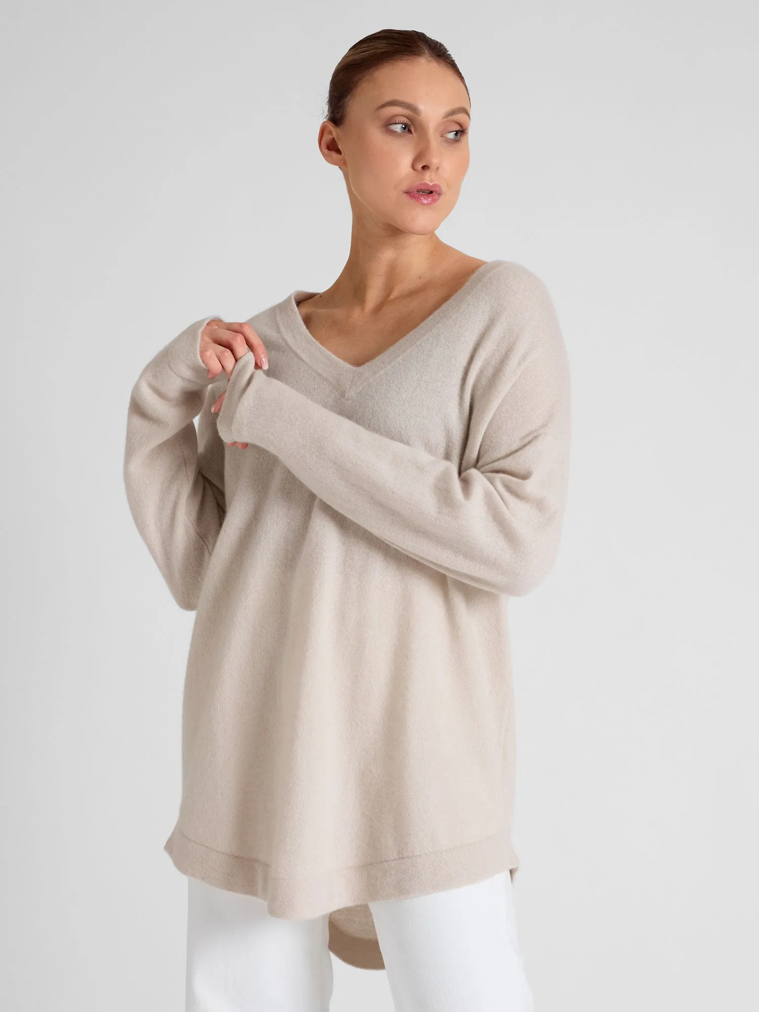 Cashmere sweater "Alva" - pearl