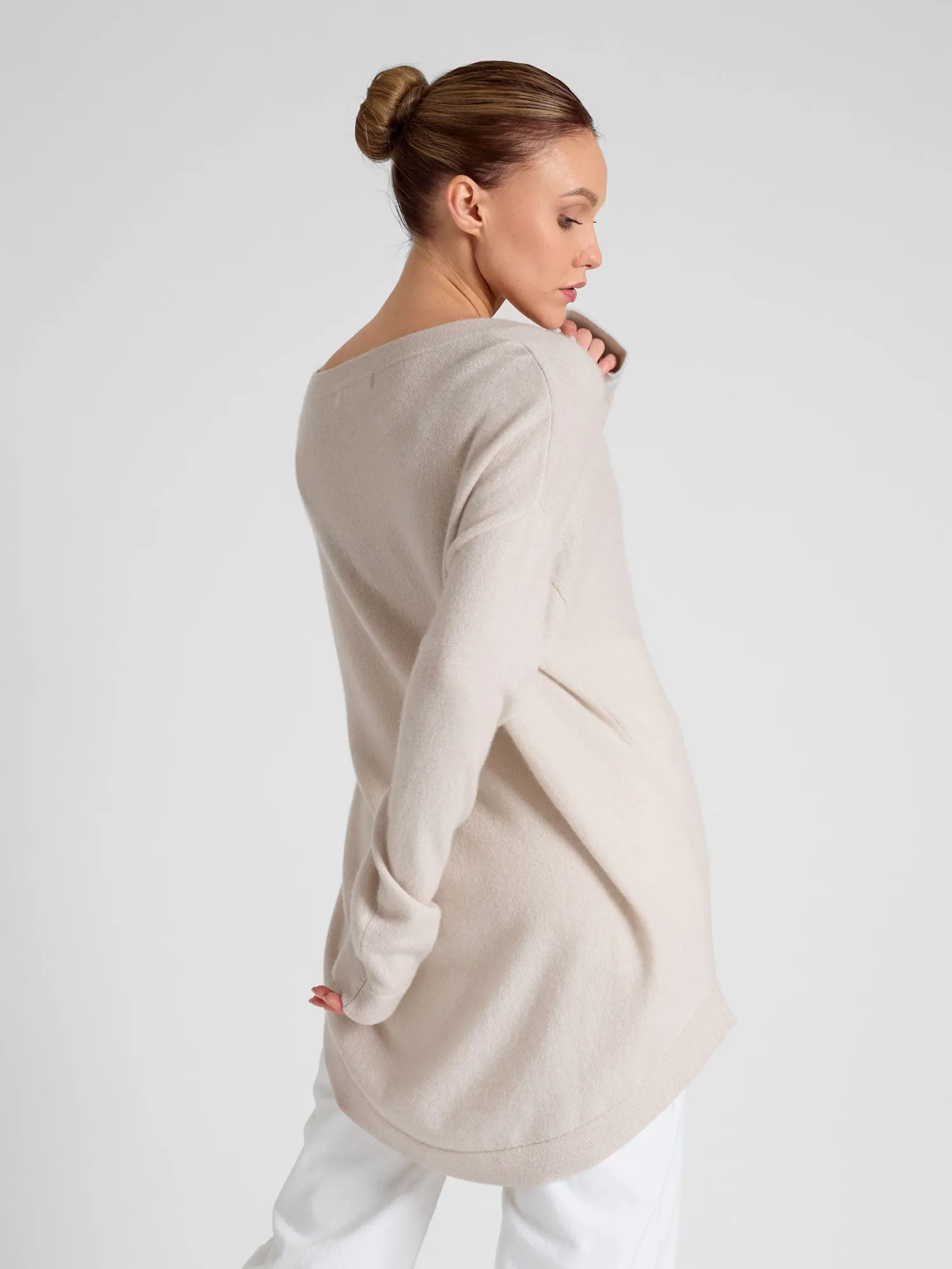 Cashmere sweater "Alva" - pearl