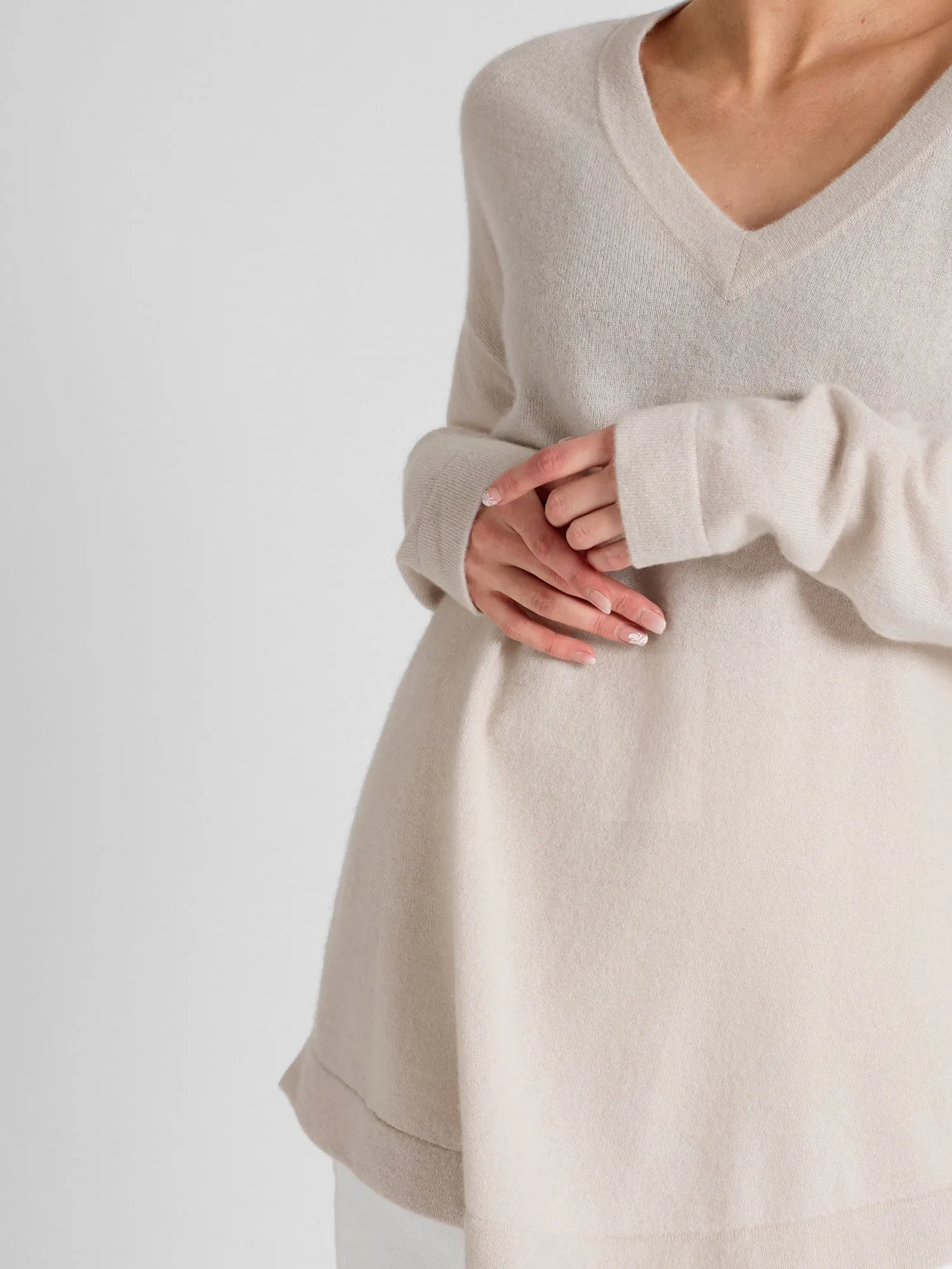 Cashmere sweater "Alva" - pearl