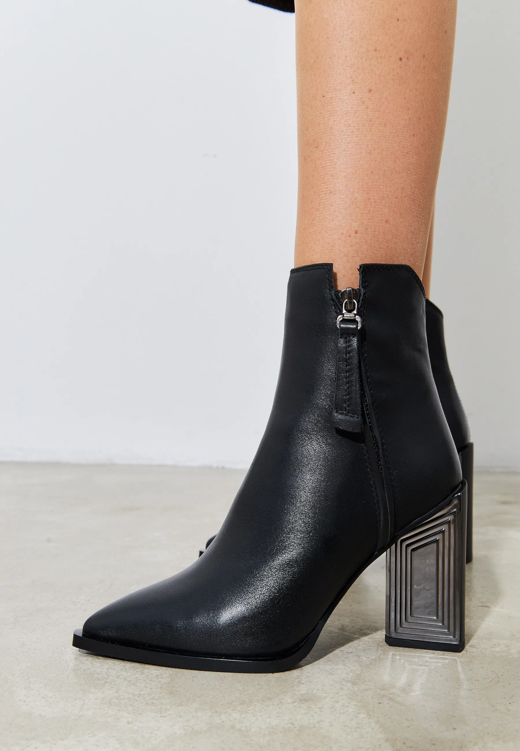 Classic Leather Ankle Boots - Black