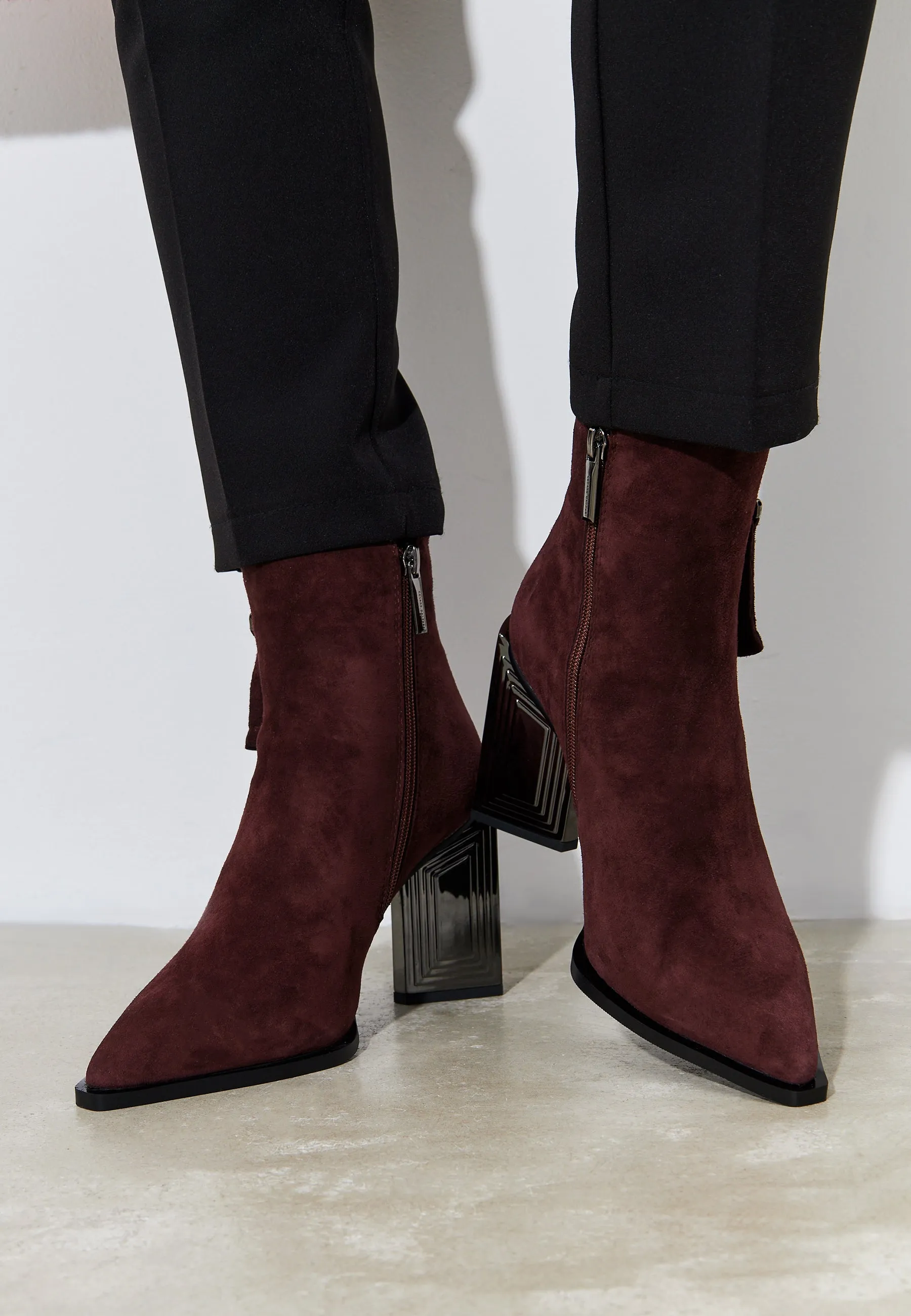 Classic Leather Ankle Boots - Bordeaux