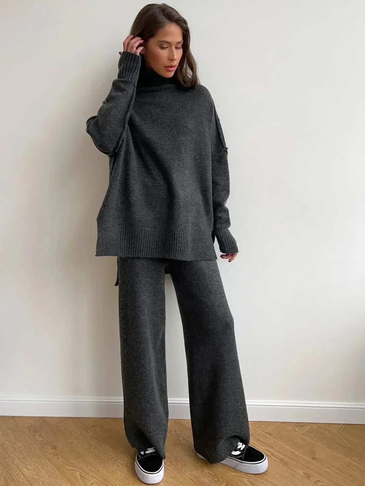 Colette – Wool-blend – Wide-leg knit outfit