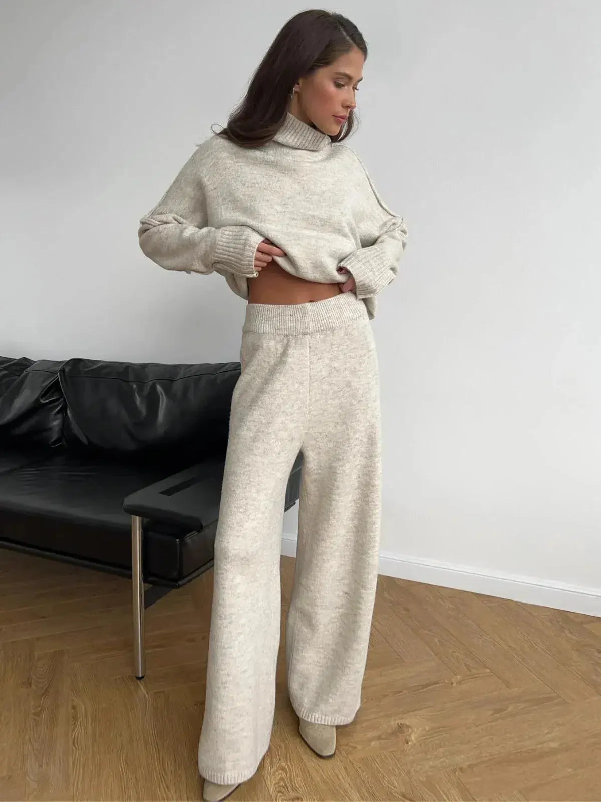 Colette – Wool-blend – Wide-leg knit outfit