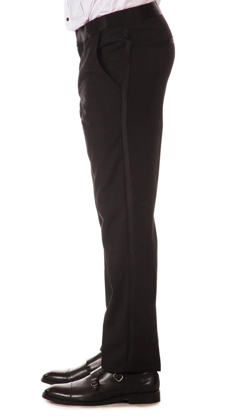 Cromwell Slim Fit Black Tuxedo Pants