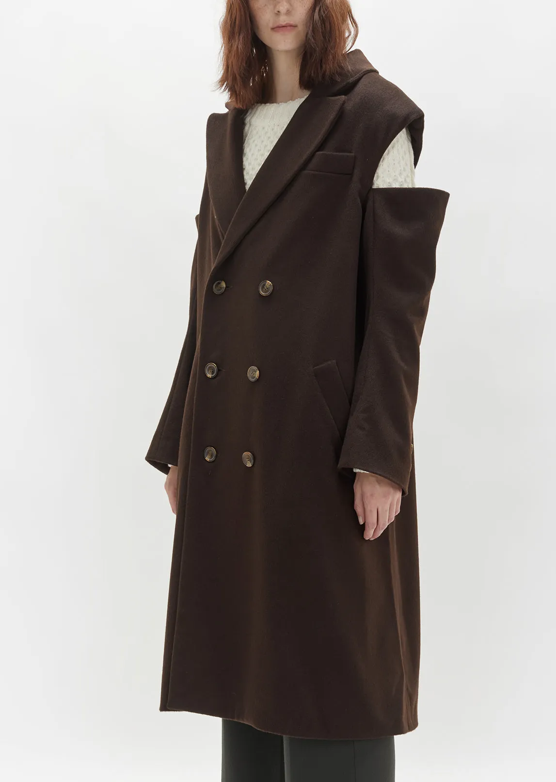 Cut Out Wool Overcoat