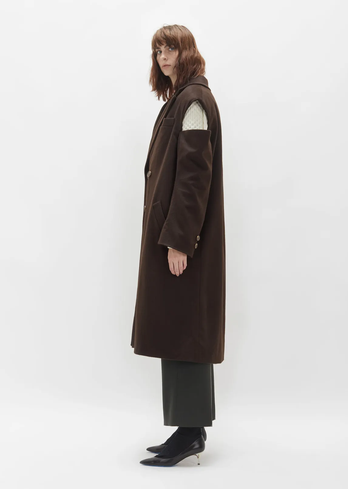 Cut Out Wool Overcoat