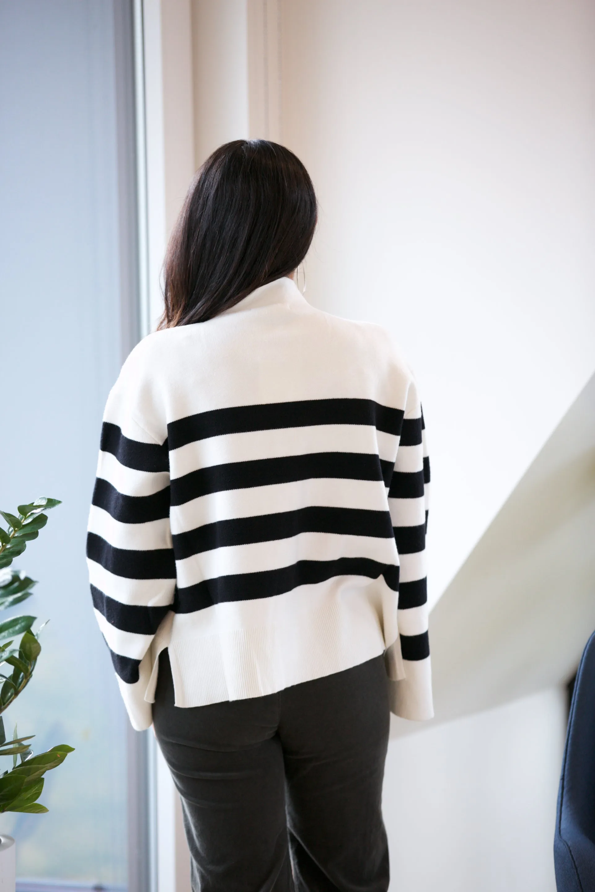 DELUC Clivia Striped Turtleneck Sweater