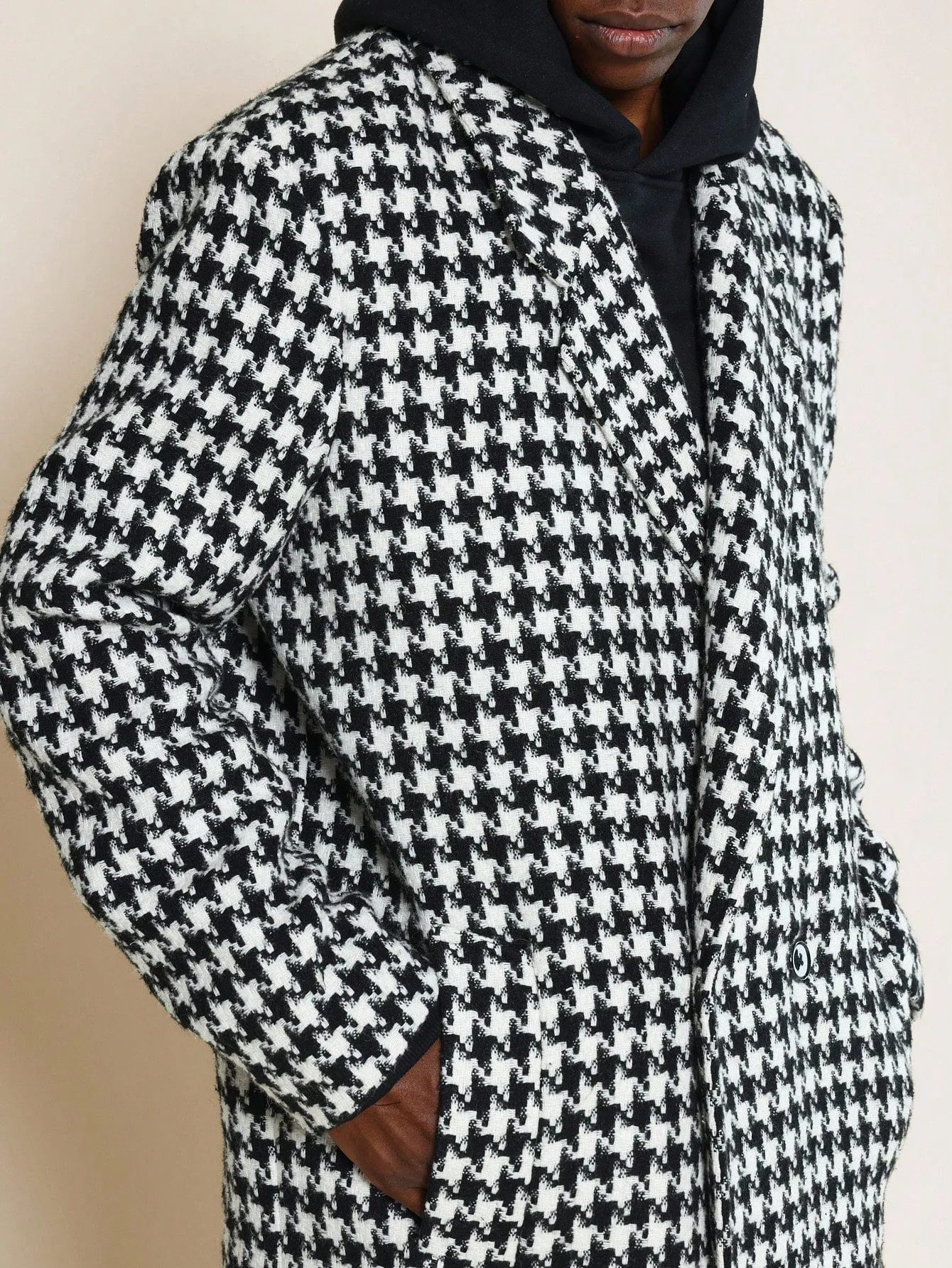 Double-Breasted Check Overcoat