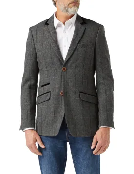 ELTON - Black Tweed Check Blazer