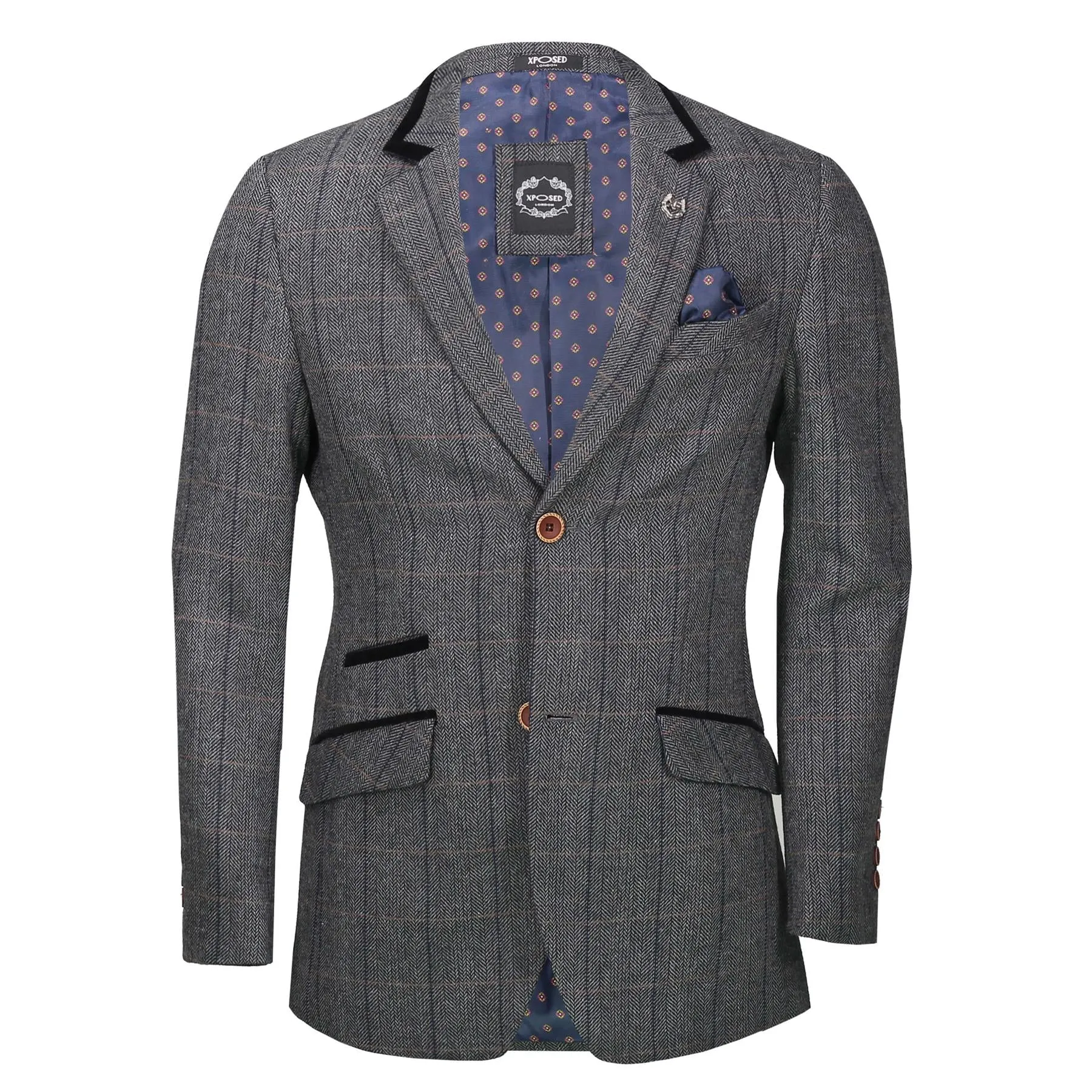 ELTON - Black Tweed Check Blazer