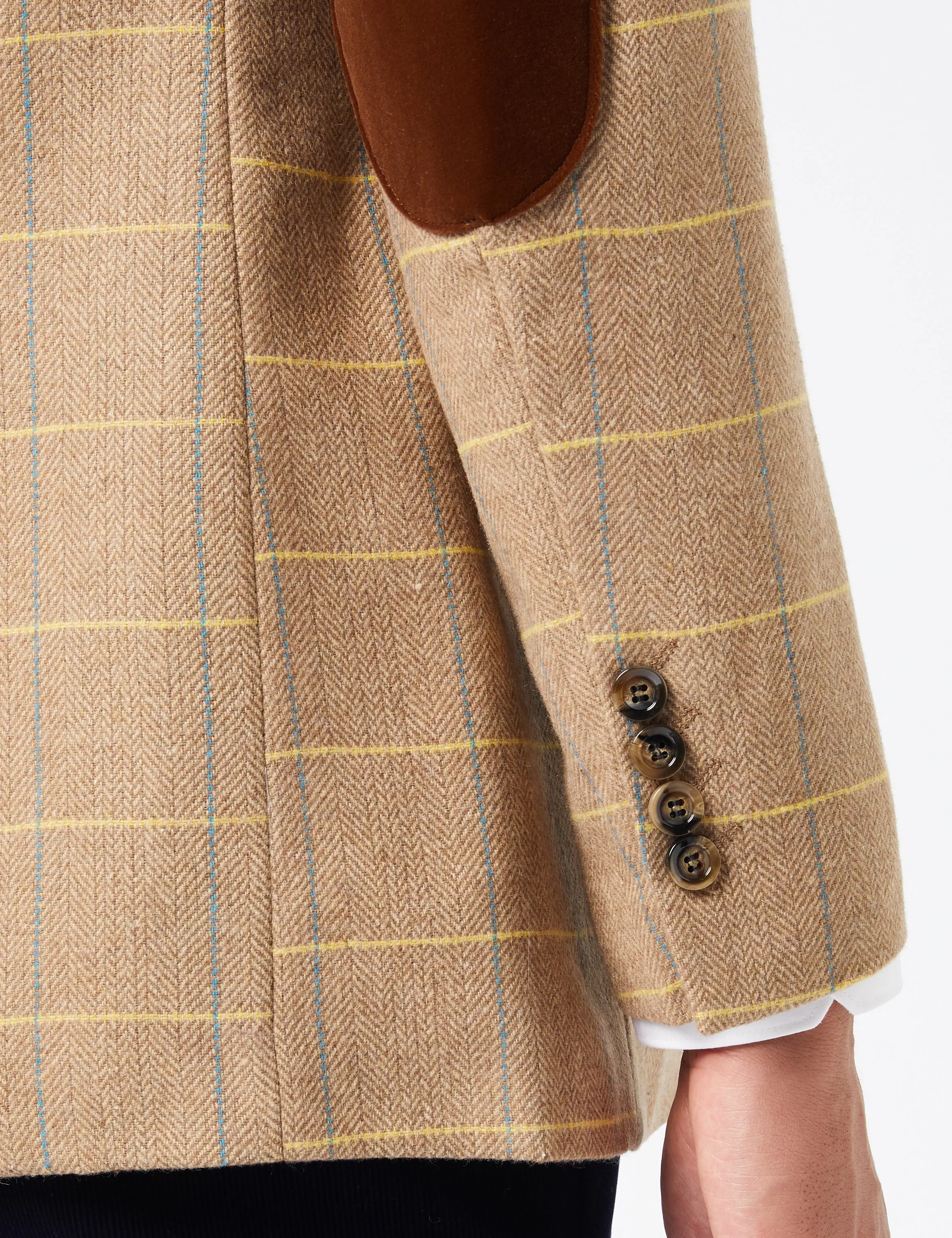 ELTON -  Light Brown Tweed Check Blazer