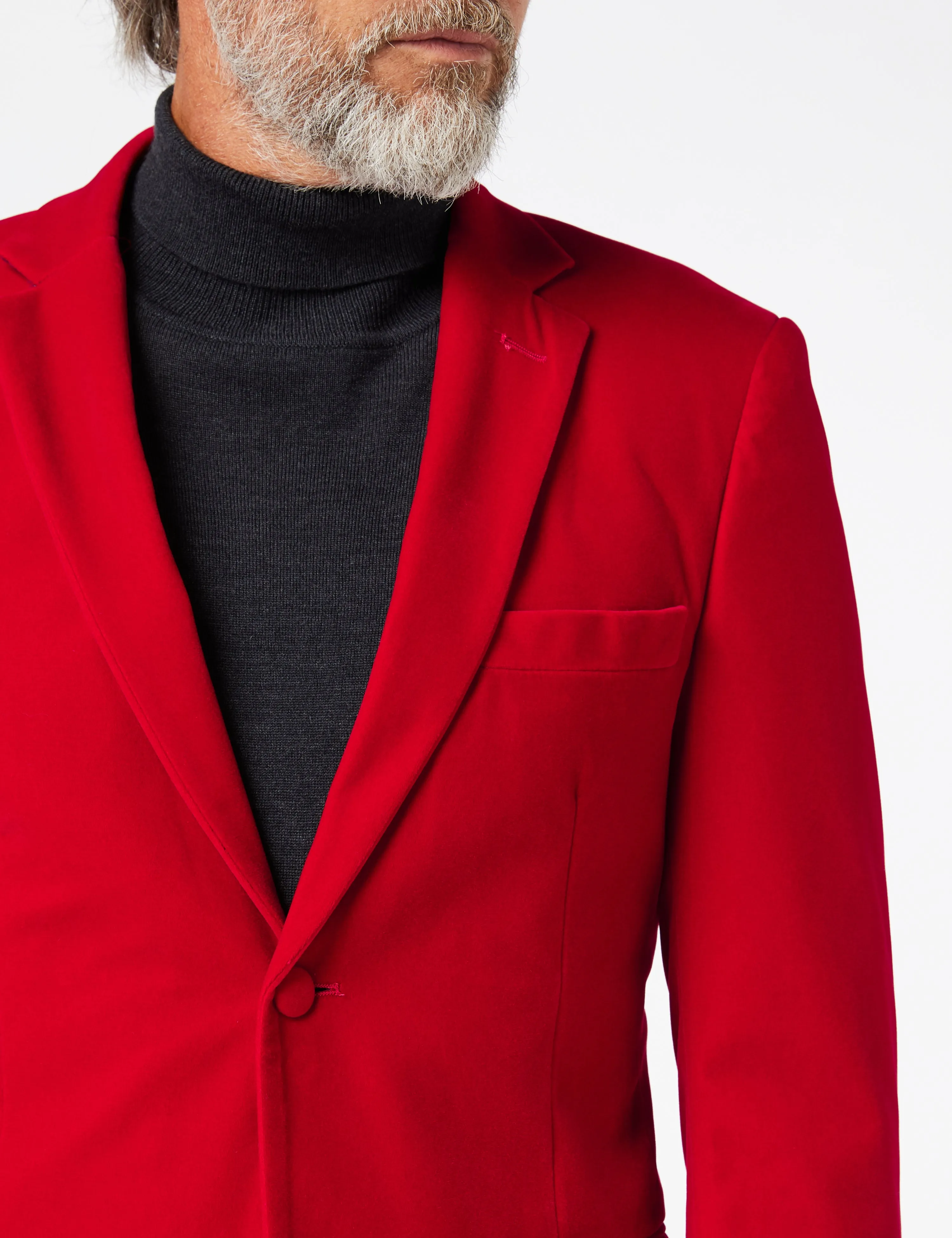 GARY- RED VELVET BLAZER