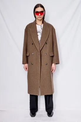 Greige Double Breasted Overcoat