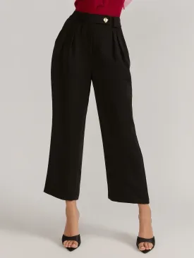 High Waisted Buttoned Trouser - Endless Rose