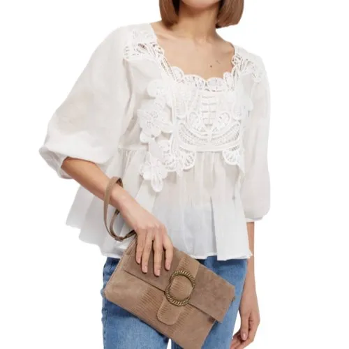 Lace cotton blouse