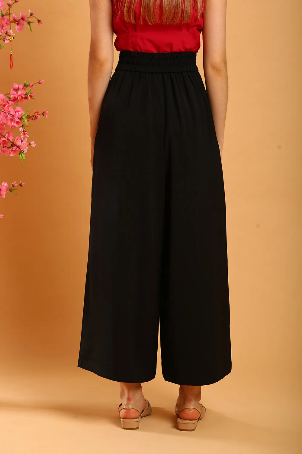 Liesa Wide Leg Pants in Black