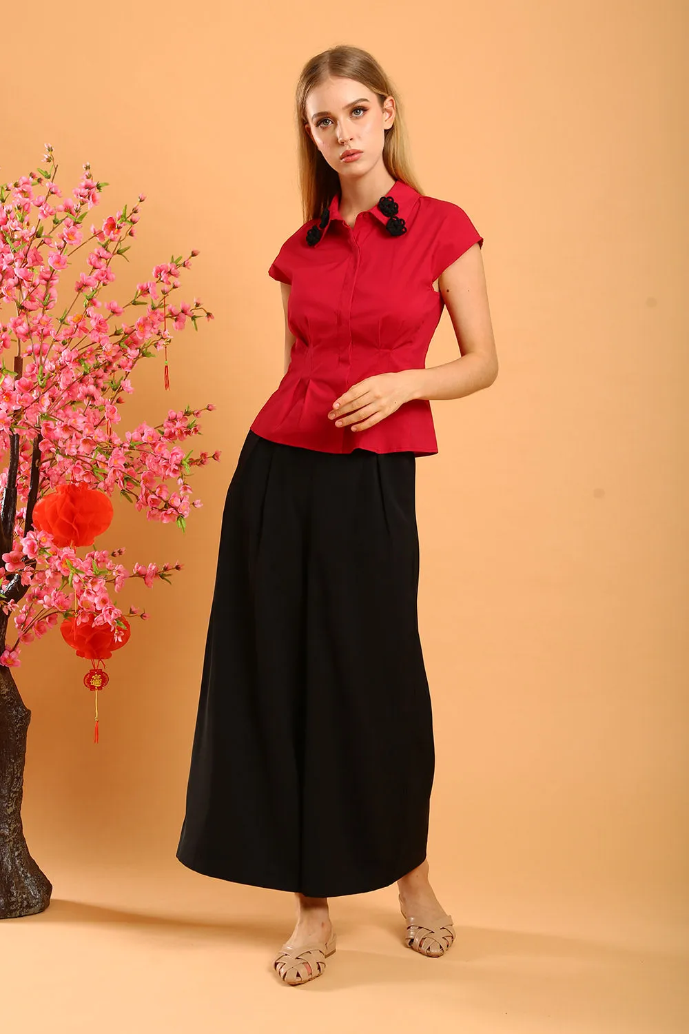 Liesa Wide Leg Pants in Black