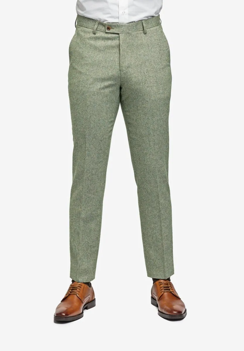 Light Green Tweed 3 Piece Suit