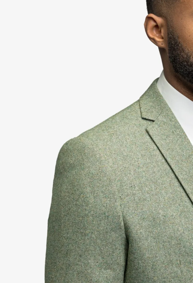 Light Green Tweed 3 Piece Suit