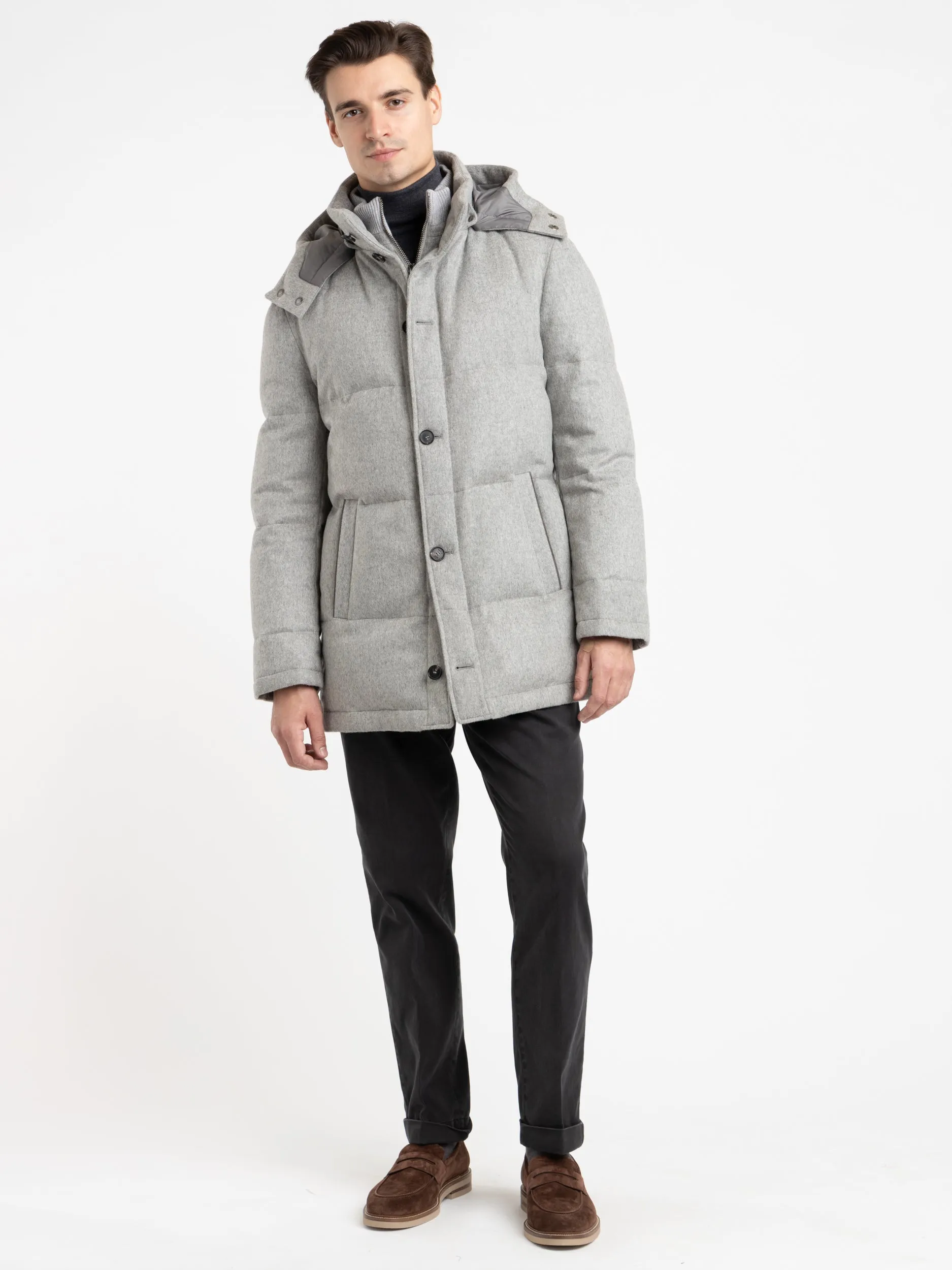 Light Grey Cashmere Down Puffer