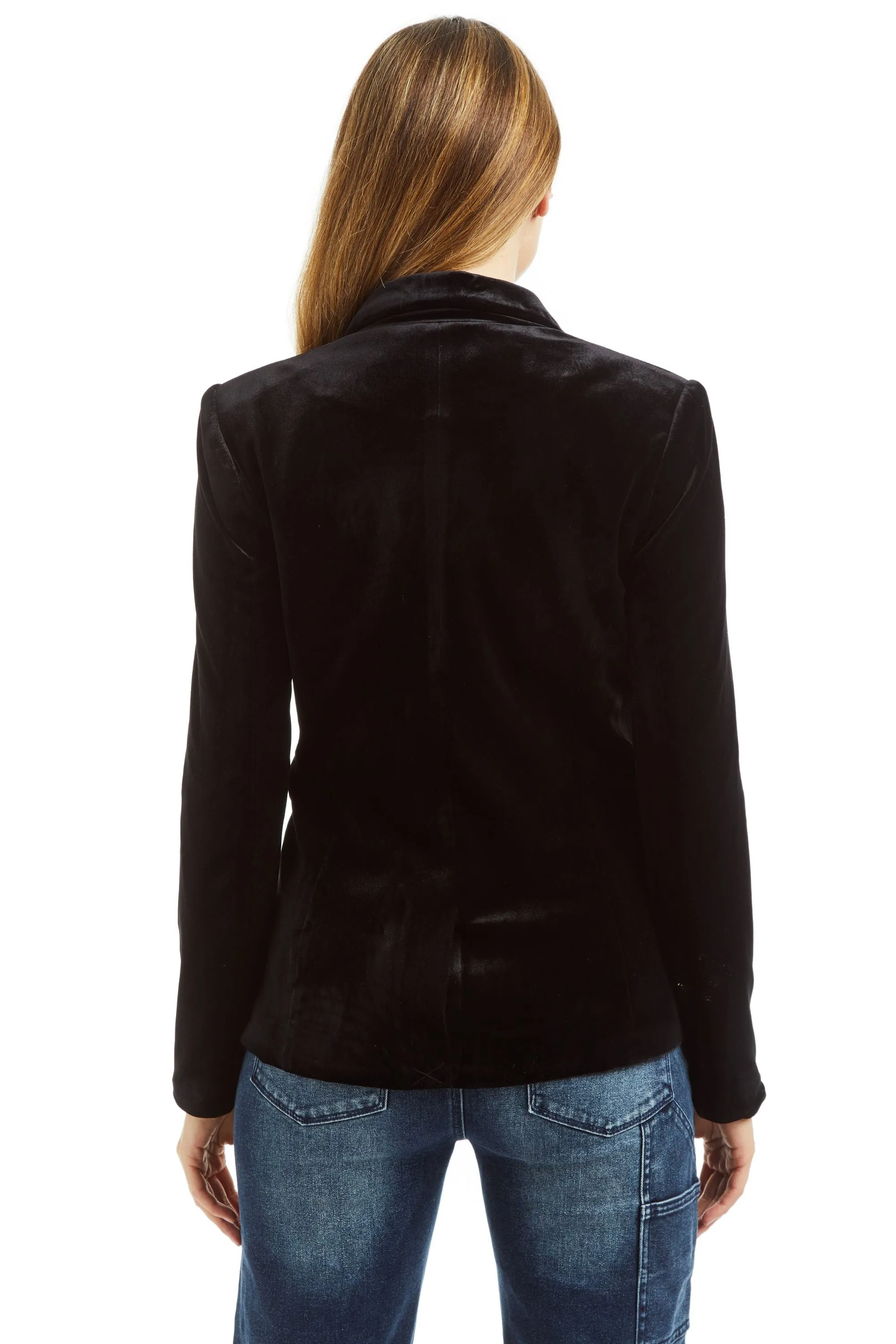 Lined Stretch Velvet Blazer