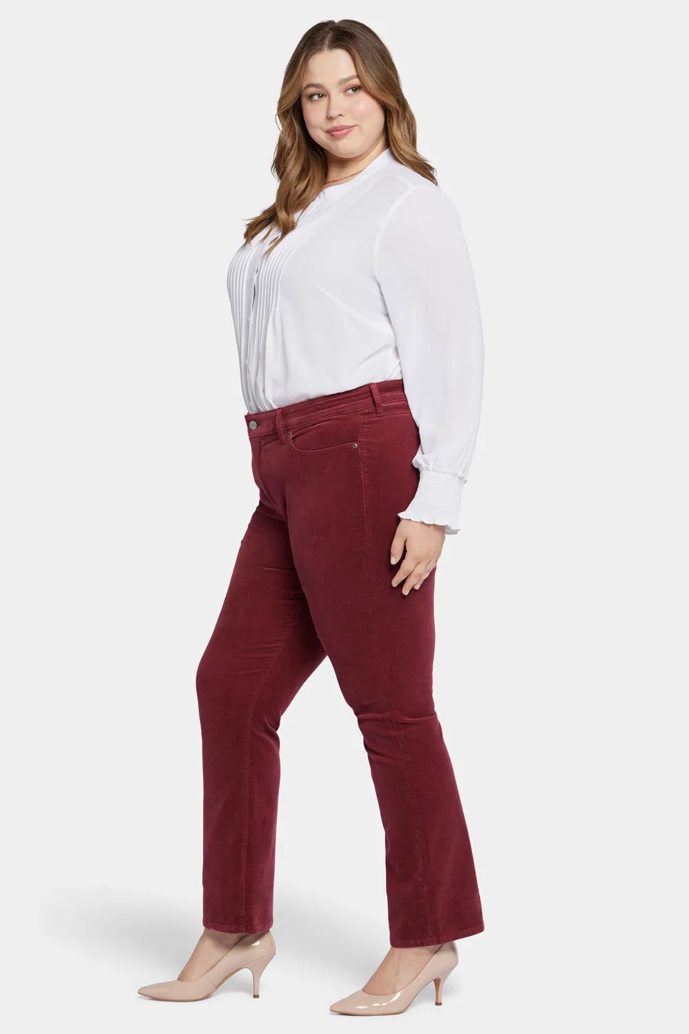 Marilyn Straight Pants In Plus Size - Cranberry Pie