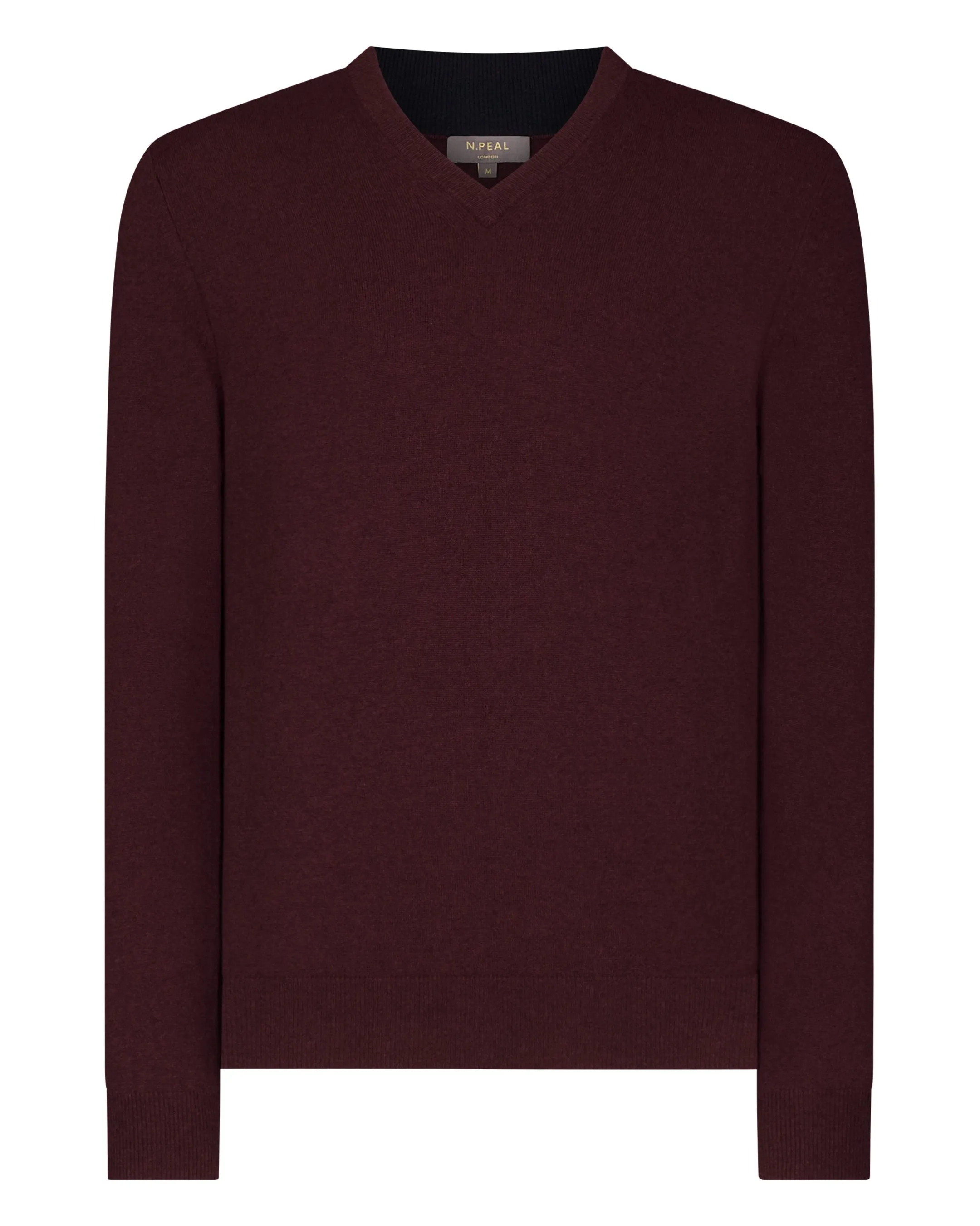 Men's Burlington V Neck Cashmere Sweater Claret Red