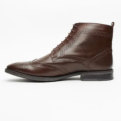 Mens Leather Lace Up Ankle Boots - 313