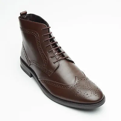 Mens Leather Lace Up Ankle Boots - 313