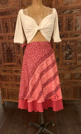 Midi Multi Wear Reversible Skirt - Pink Mix