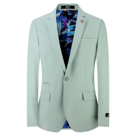 Mint Green Men's Blazer Jacket Stretch Fabric Notch Lapel Slim-Fit Style-S1601