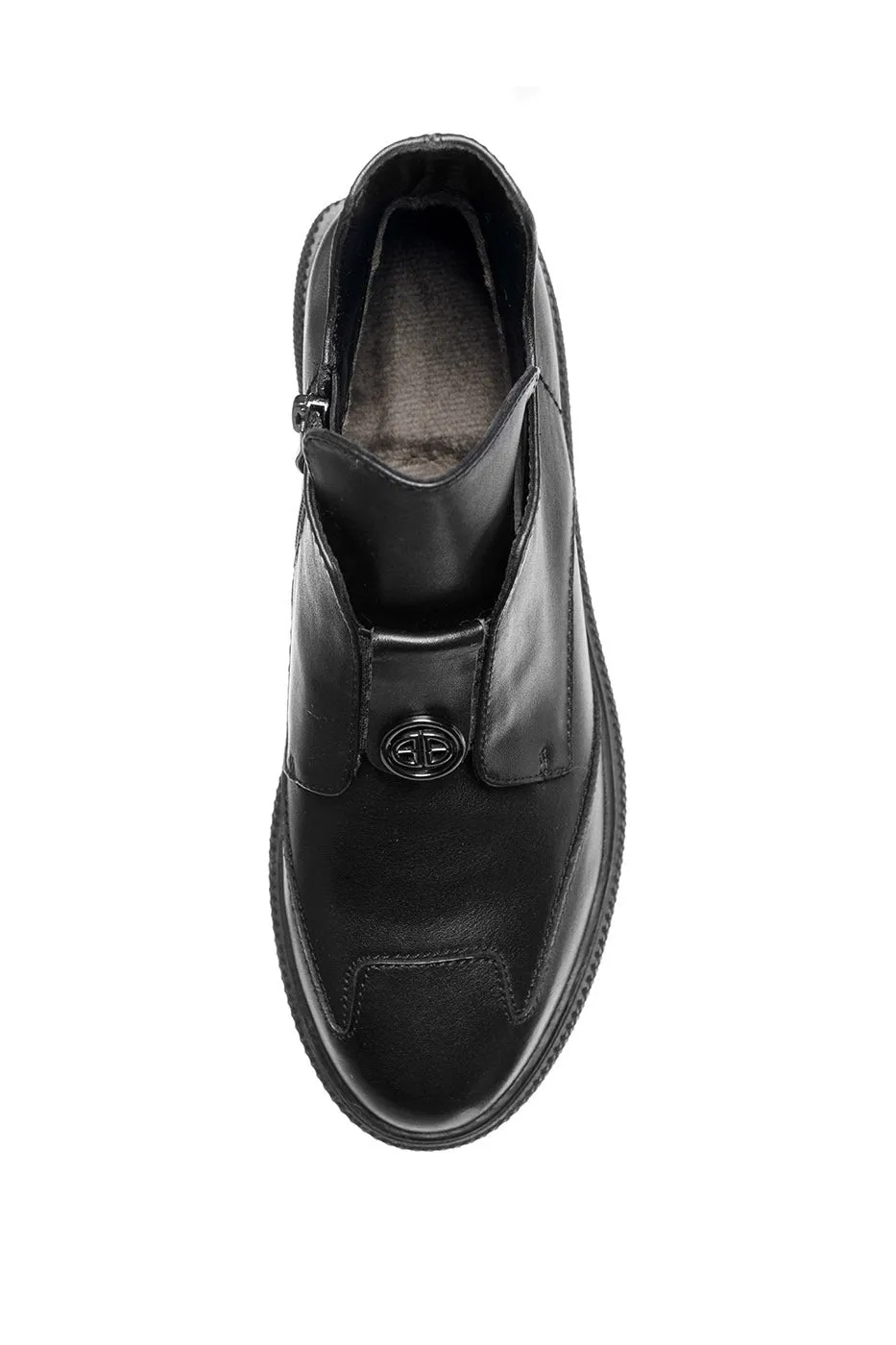 Modern Slip-On Ankle Shoes - Black