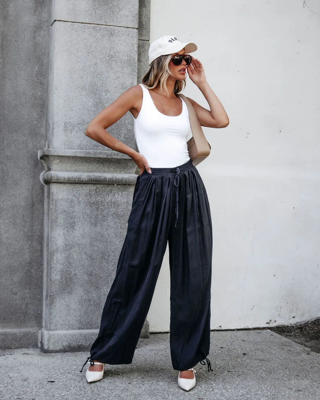 Muse By Magnolia Charcoal Parachute Pants - DOORBUSTER