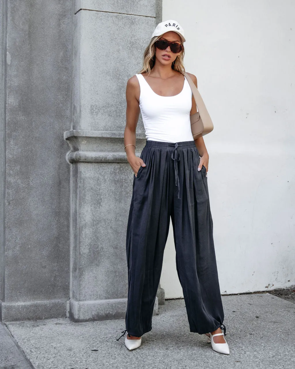 Muse By Magnolia Charcoal Parachute Pants - DOORBUSTER