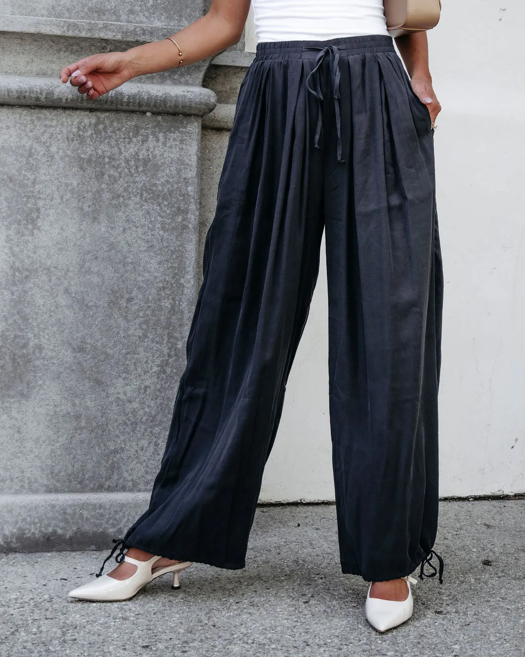 Muse By Magnolia Charcoal Parachute Pants - DOORBUSTER