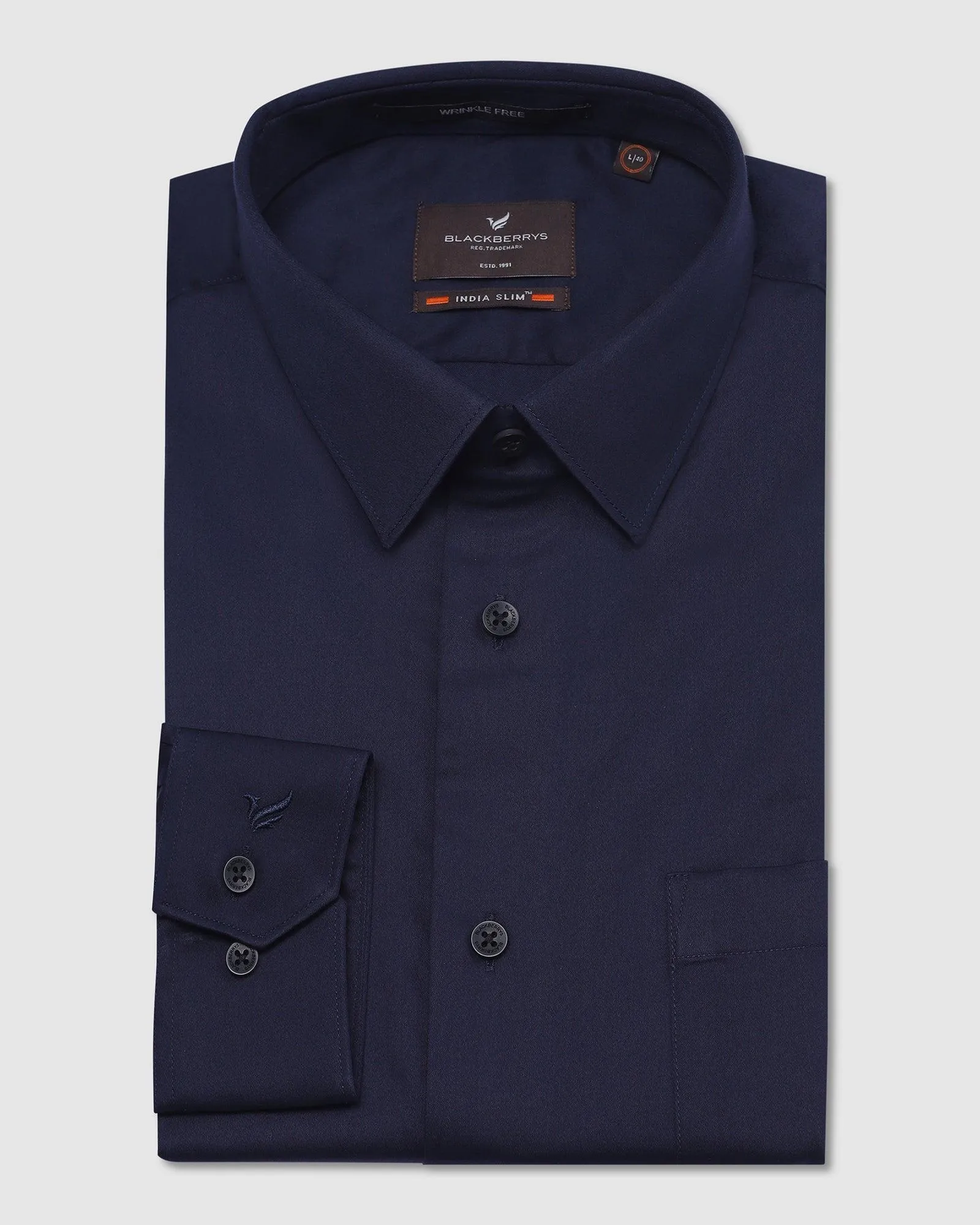 Must Haves Formal Dark Navy Solid Shirt - Sailor