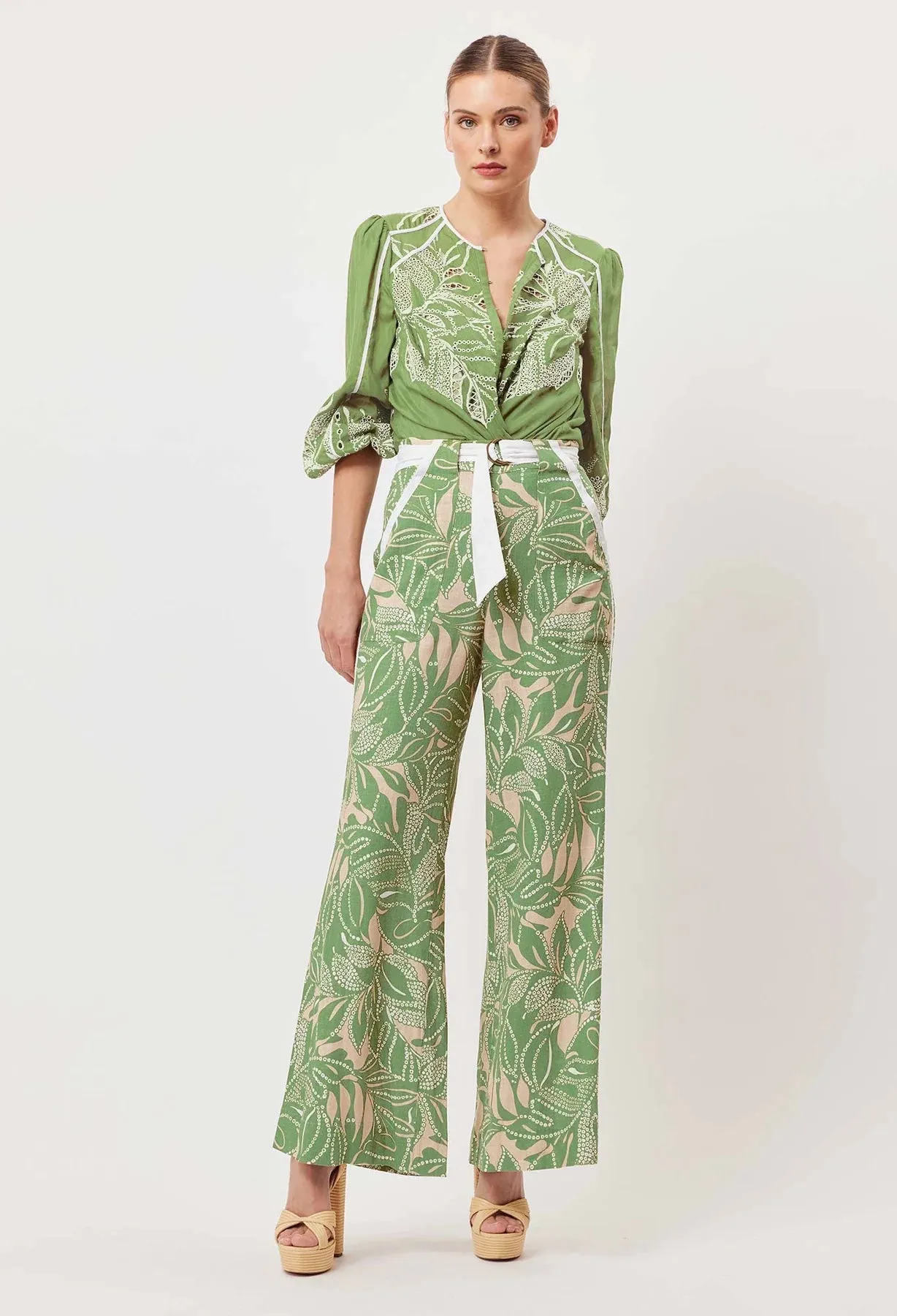 ONCEW WAS GRACE LINEN PANT IN JUNGLE TROPICO